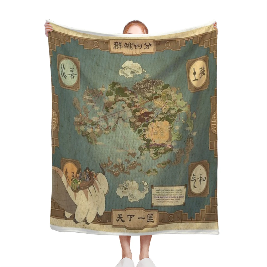 

Avatar the Last Airbender Map Comfortable Flanne Blanket Fluffy Soft Bedroom Decor Sofa Blankets Comforter Home and Decoration