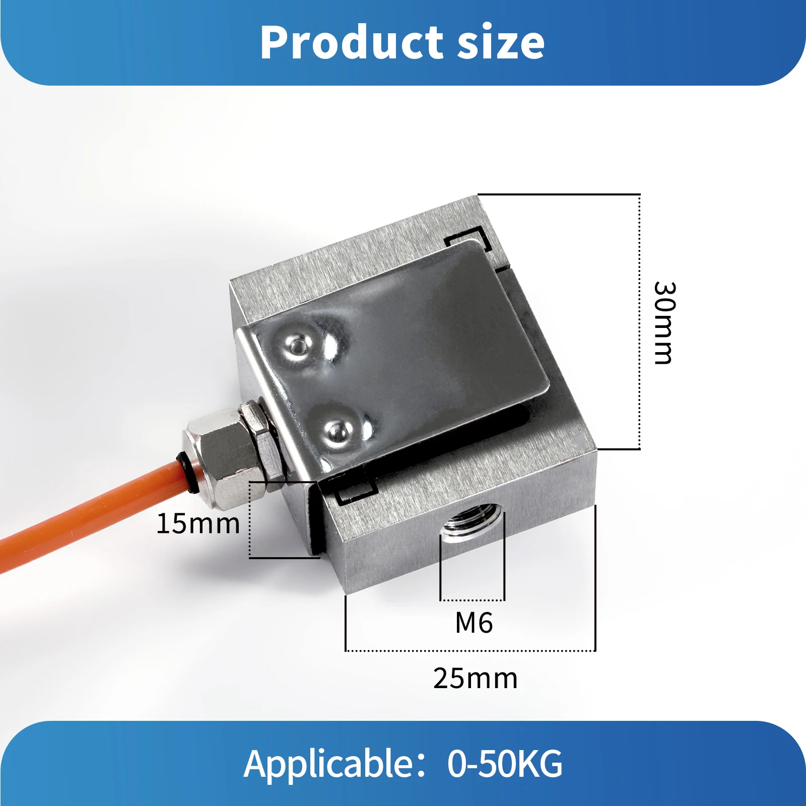 Load Cell Sensor,Portable Mini S Type for Test Tension Compression Force Pressure Weight 5KG 10KG 20KG 30KG 50KG