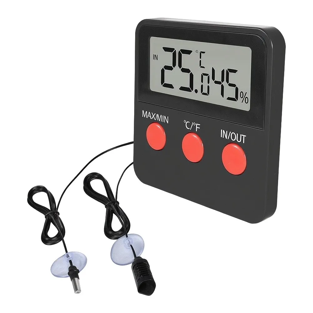 Digital Temperature And Humidity Meter LCD Display Outdoor Incubator Thermohygrometer With Probe For Pet Hatching Eggs Sensor