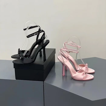 여성용 샌들 핑크 카와이 로리 슈즈, 슈퍼 하이, 파인 힐, 라운드 헤드, 심플 빅 사이즈, 9cm