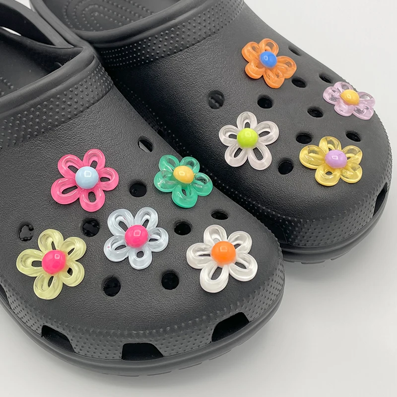 9st Nieuwe Designer Kleurrijke Bloemen Schoen Bedel Accessoires Voor Dames Sandalen Slippers Diy Mode Schoen Pin Fit Klompen Decoratie