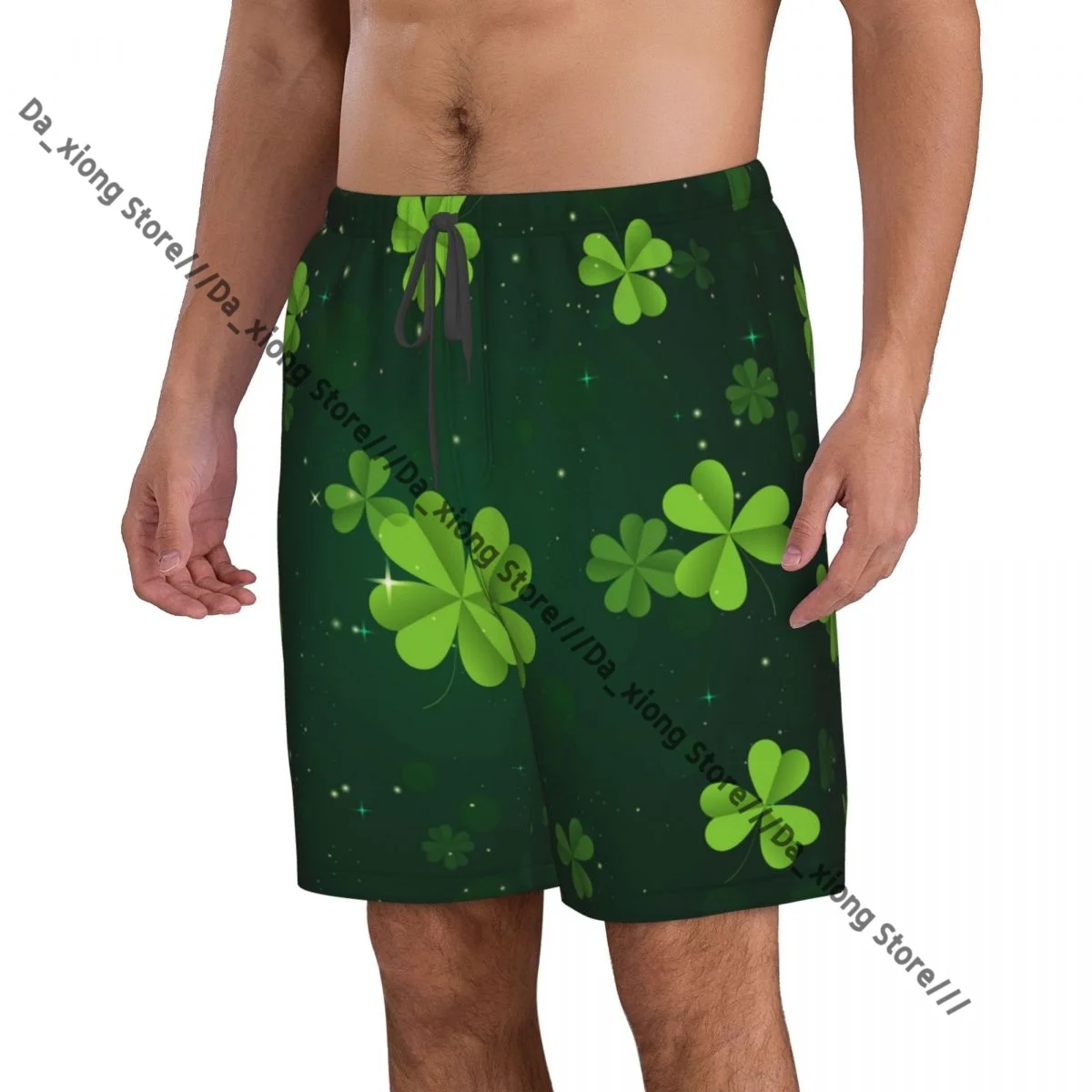 Picture 3: Men Beach Short Quick-drying Swimming Trunk Clover Leaves Swimwear Swimsuit Bathing Shorts