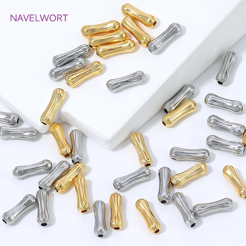 7mm Perlen-Separator, 18K vergoldete knochenförmige Röhrchenperlen für die Schmuckherstellung, Messing-Abstandsperlen, DIY-Armband-Zubehör – Detail 29