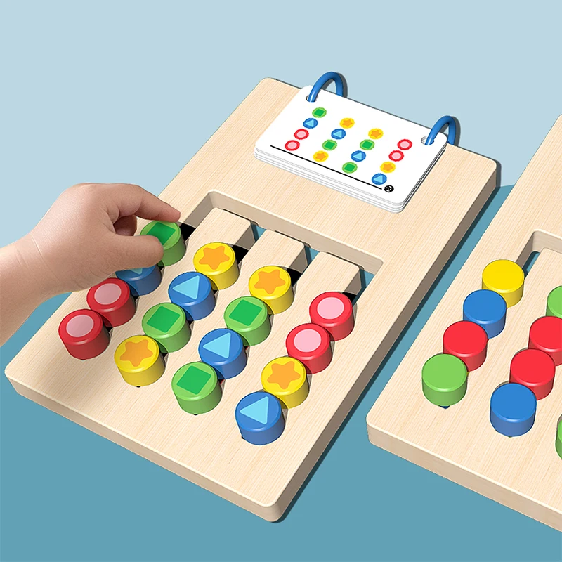Montessori Houten Kleur Vorm Matching Cognitie Leren Spelbord Vroeg Stimuleren Kinderen Hersenen Logica Denken Ontwikkelen Speelgoed