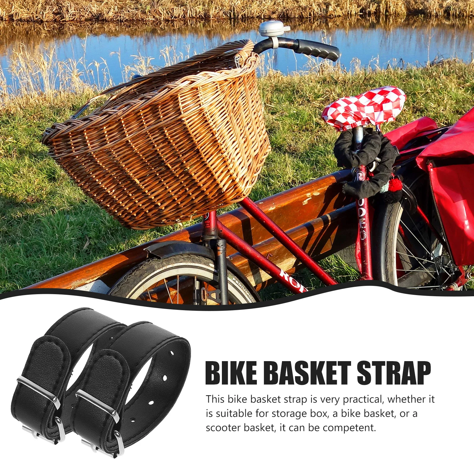 Bike Basket Straps Adjustable Holes Kid Part Detachable Easy to Install Outdoor Cycling Supply Scooter