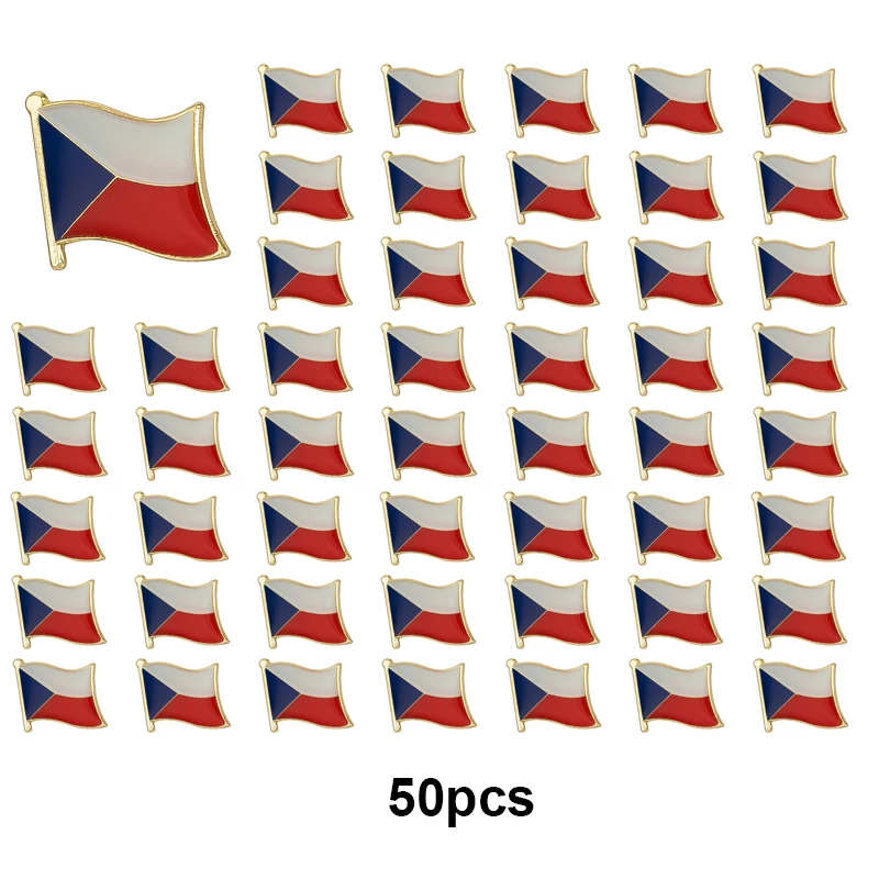 1-100 قطعة جمهورية التشيكية العلم التلبيب دبوس العلم شارة بروش دبابيس شارات #4
