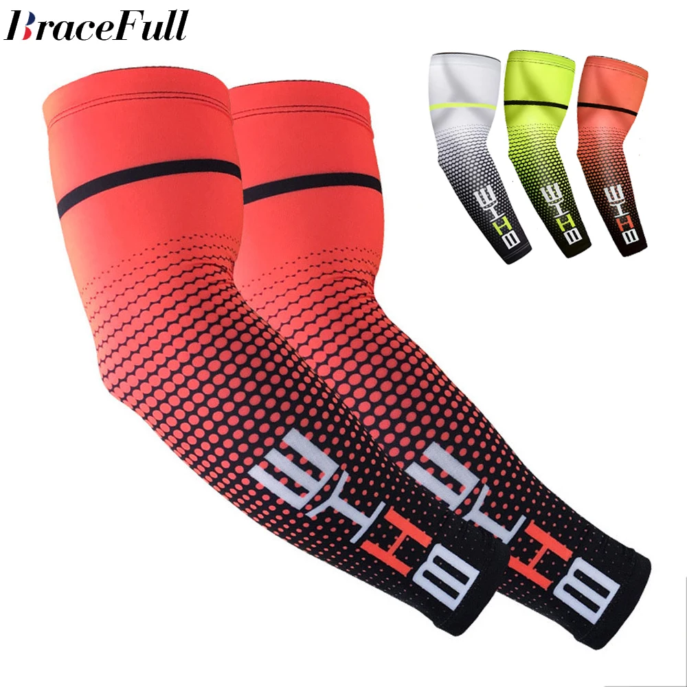 1Pair Ice Silk Sleeve Sunscreen Cuff UV Sun Protection Arm Sleeves Anti-Slip Men Women Long Gloves Outdoor Cool Sport Cycling