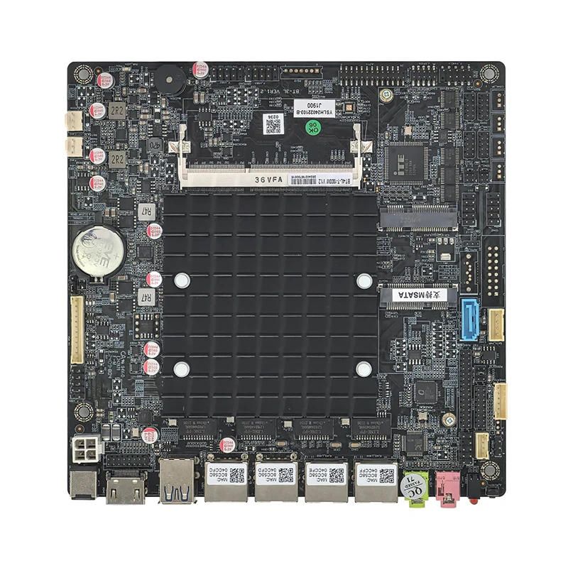 ELSKY 4*Gigabit LAN Black PCB Network Mainboard J1900 BT-4L Fanless Motherboard Optional 3*LAN DDR3