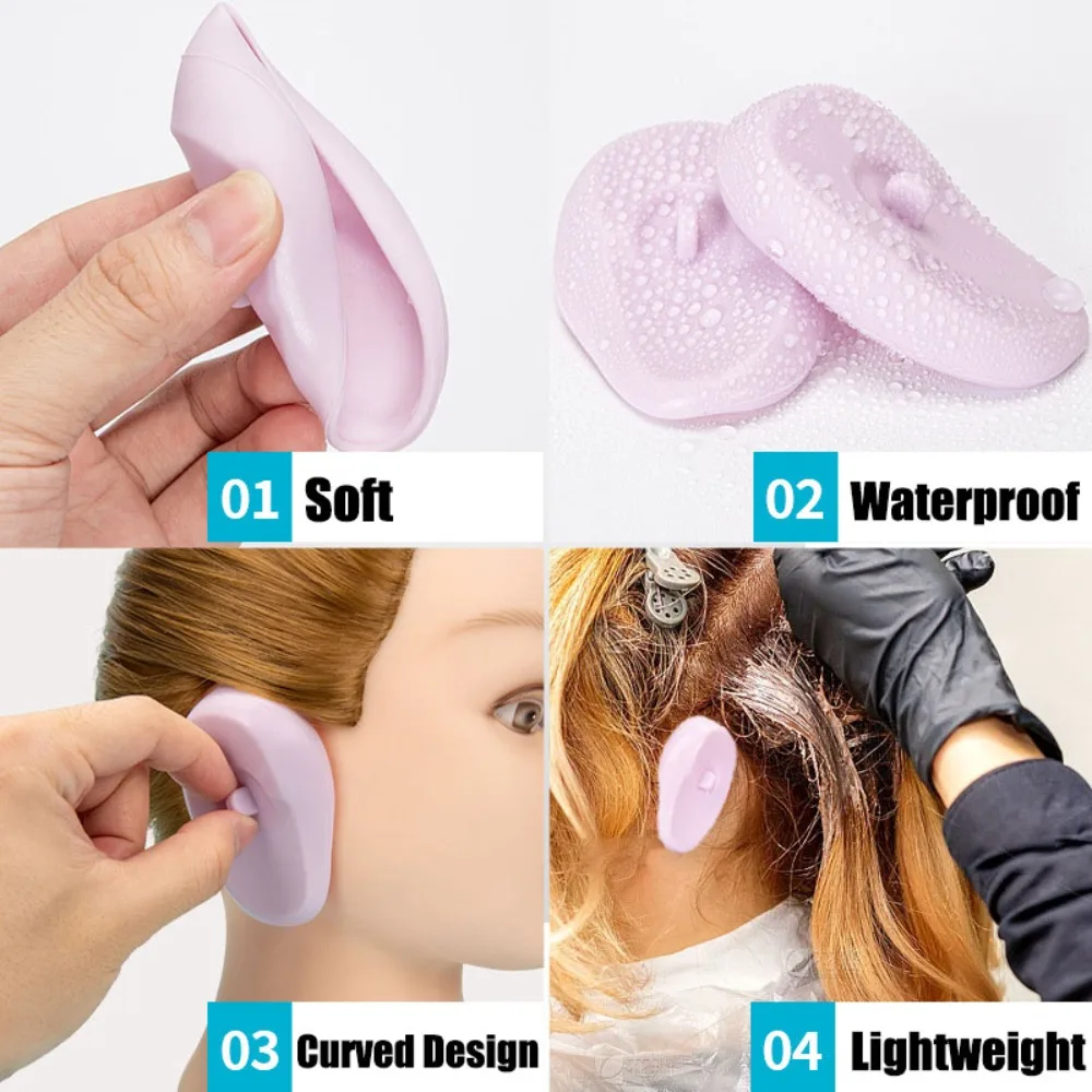 1 Pair Ear Protector Cover Soft Earmuff Waterproof Dye Hair Bake Oil Ear Silicone Cover Profession Salon Styling Accessories