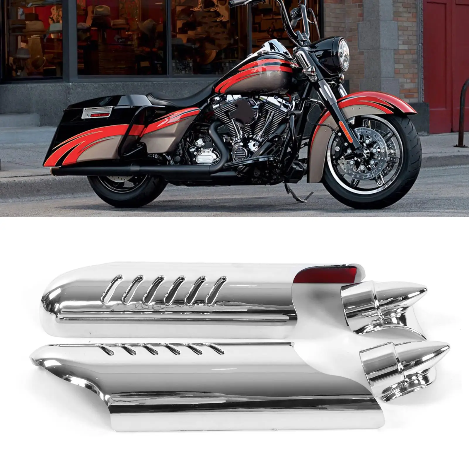 Lower Leg Deflectors Front Fork Guards Lightweight Chrome for motorcycle