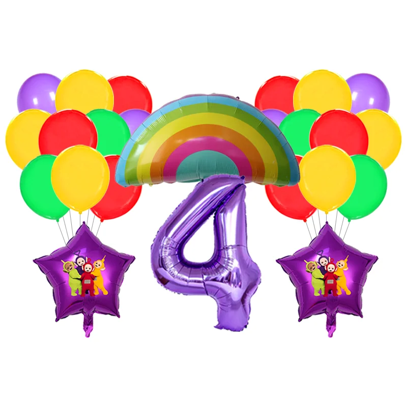 Teletubbies Balloon Kit Foil Latex Globos Baby Girl Boy First Birthday Party Backdrop Decor Layout Props - view 5