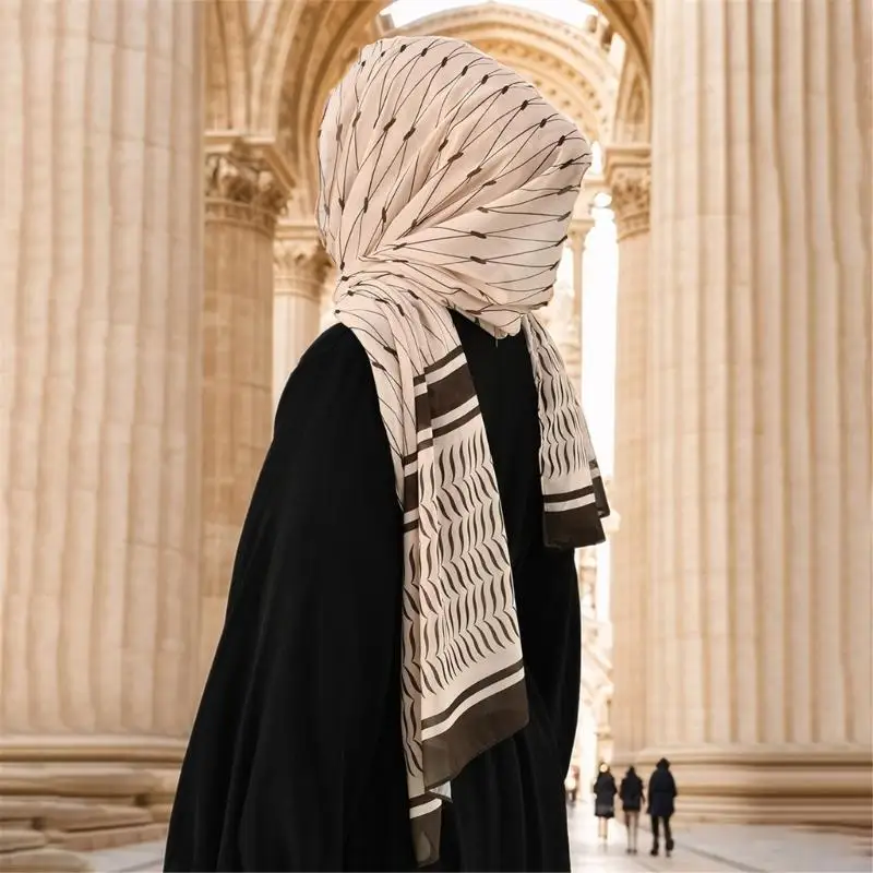 

M6CD Graceful Fashionable Head Covering Sophisticated Scarf Beautiful Heascraf