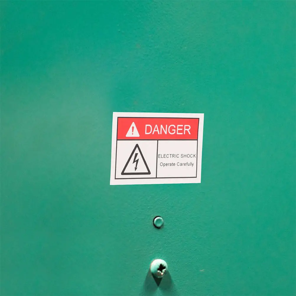 5Pcs Electric Shock Hazard Signs Oil Paper Safety Labels High Voltage Warning for Electrical Panels Industrial Safety Business