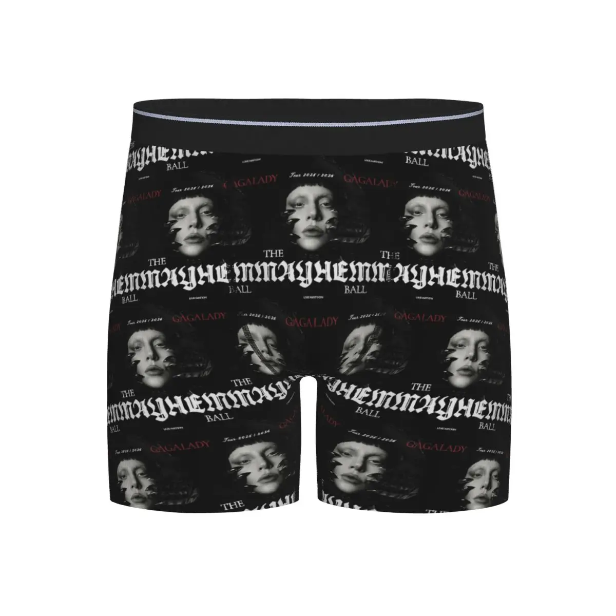 

Long Boxer Underpants Shorts Singer Lady Gaga Mayhem Panties Men's Breathable Underwear for Homme Man Boyfriend Gift