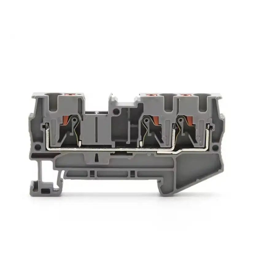 80pcs PT4-TWIN 800V/32A 4m㎡ Top Contact Push-In Top Wiring Spring Cage RPV4-TWIN Din Rail Terminal Block Approved by U/L CE RoHS