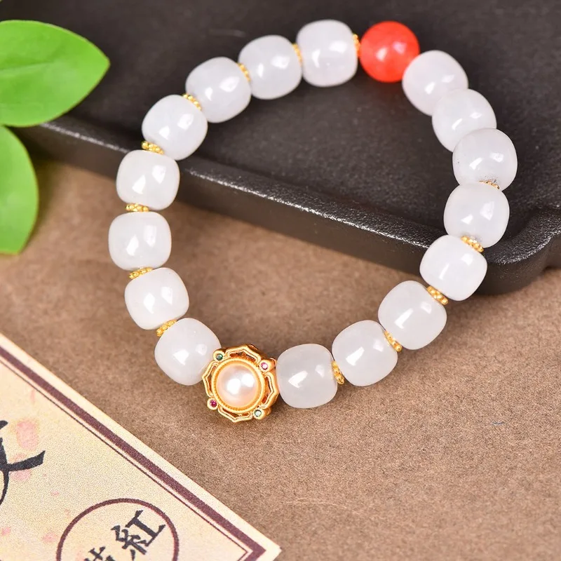 

Boutique Natural Gold Silk Jade Bracelet Bracelet, Suitable for Both Men and Women, New Retro Style