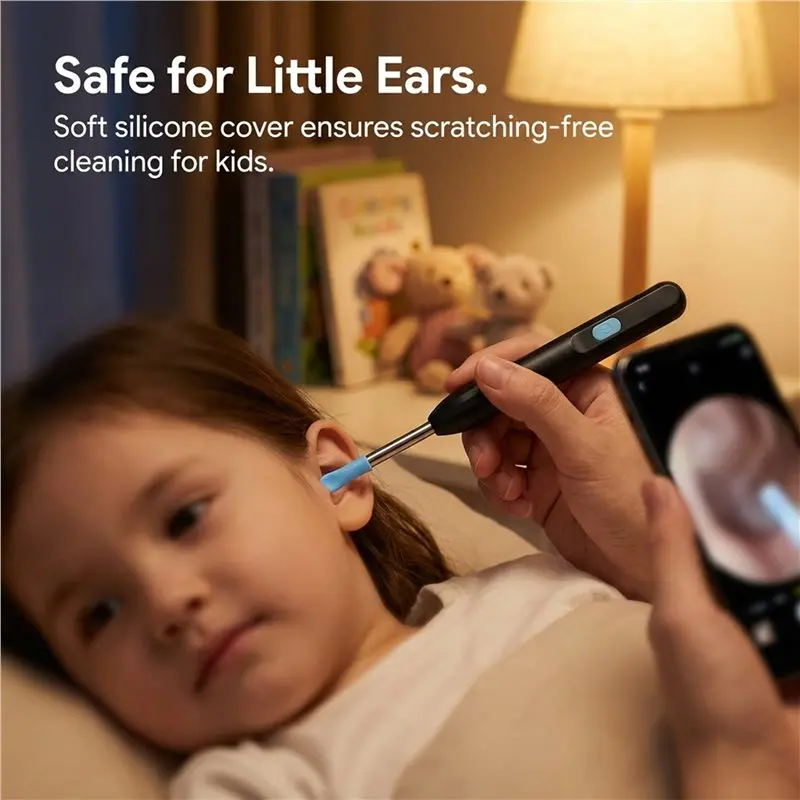 AA20-Wireless Ear Wax Removal With Camera Rechargeable Ear Cleaner HD Check Camera With Ear Spoon Set Canal Clean