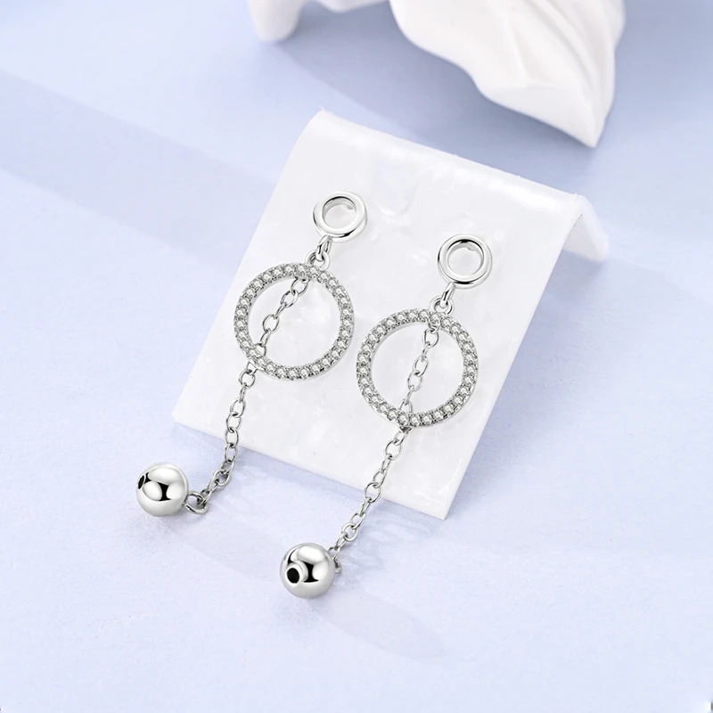 New Classic Earring For Women 925 Silver Sparkling Zircon Serpentine Rectangular Star Cat Double Hoop Earring Engagement Jewelry
