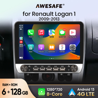 AWESAFE Car Radio for Renault Logan 1 Sandero 2009 2010-2013 Wireless Carplay Android Auto Stereo with Buttons Multimedia GPS 4G