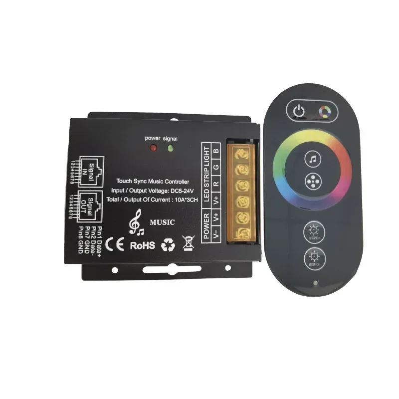 LED Music Controller DC5V-24V With RF6 Touch Wireless Remote LED Dimmer For Single Color CCT RGB RGBW RGBCW LED Strip Lights