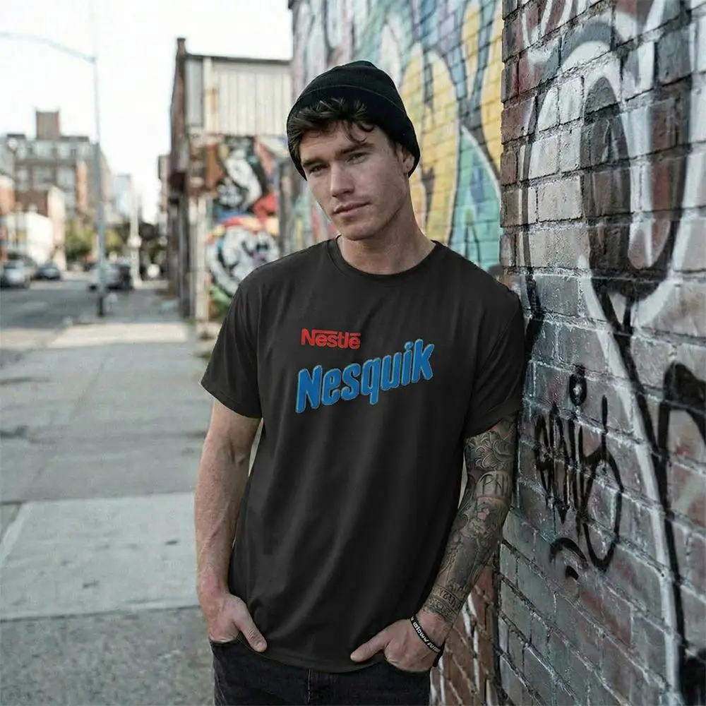 Camiseta de algodón para hombre, estilo Nesquik, Retro, Vintage, informal, ropa de calle, camiseta gráfica, lo siento