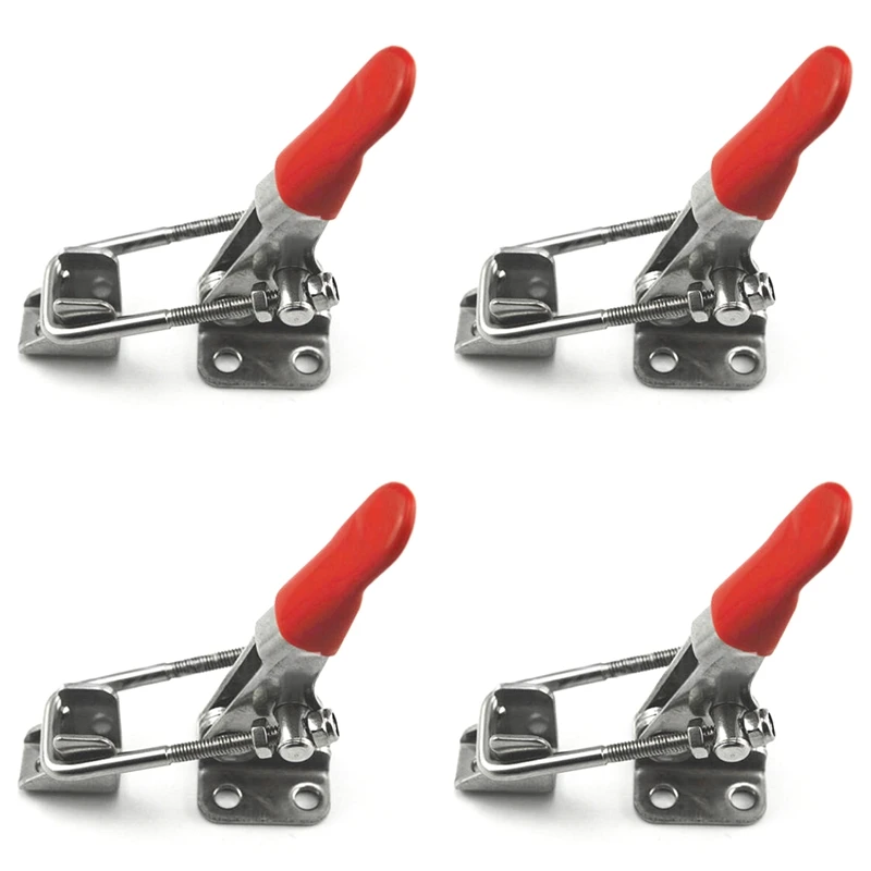 A01F-304 Stainless Steel Adjustable Pull Latch Toggle Locking Clasp Latch Lever Clamp Heavy Duty Toggle Bolts Clamps Toggle(4PCS