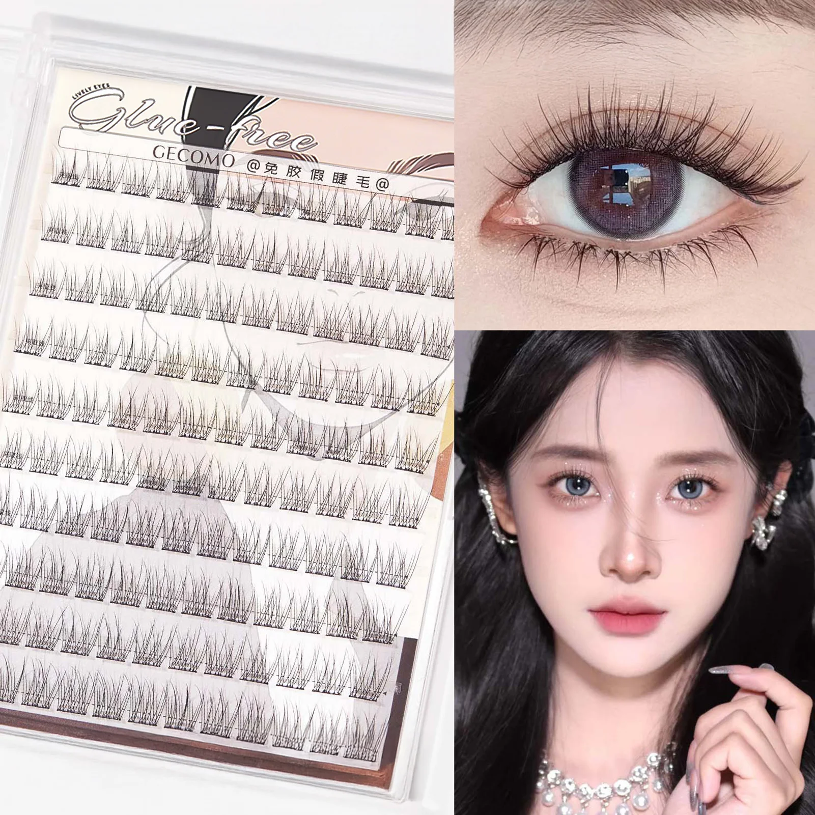 Faux-cils auto-adhésifs 7-13mm, bricolage, sans colle nécessaire, Extension de cils individuels, outils de maquillage pour femmes et filles