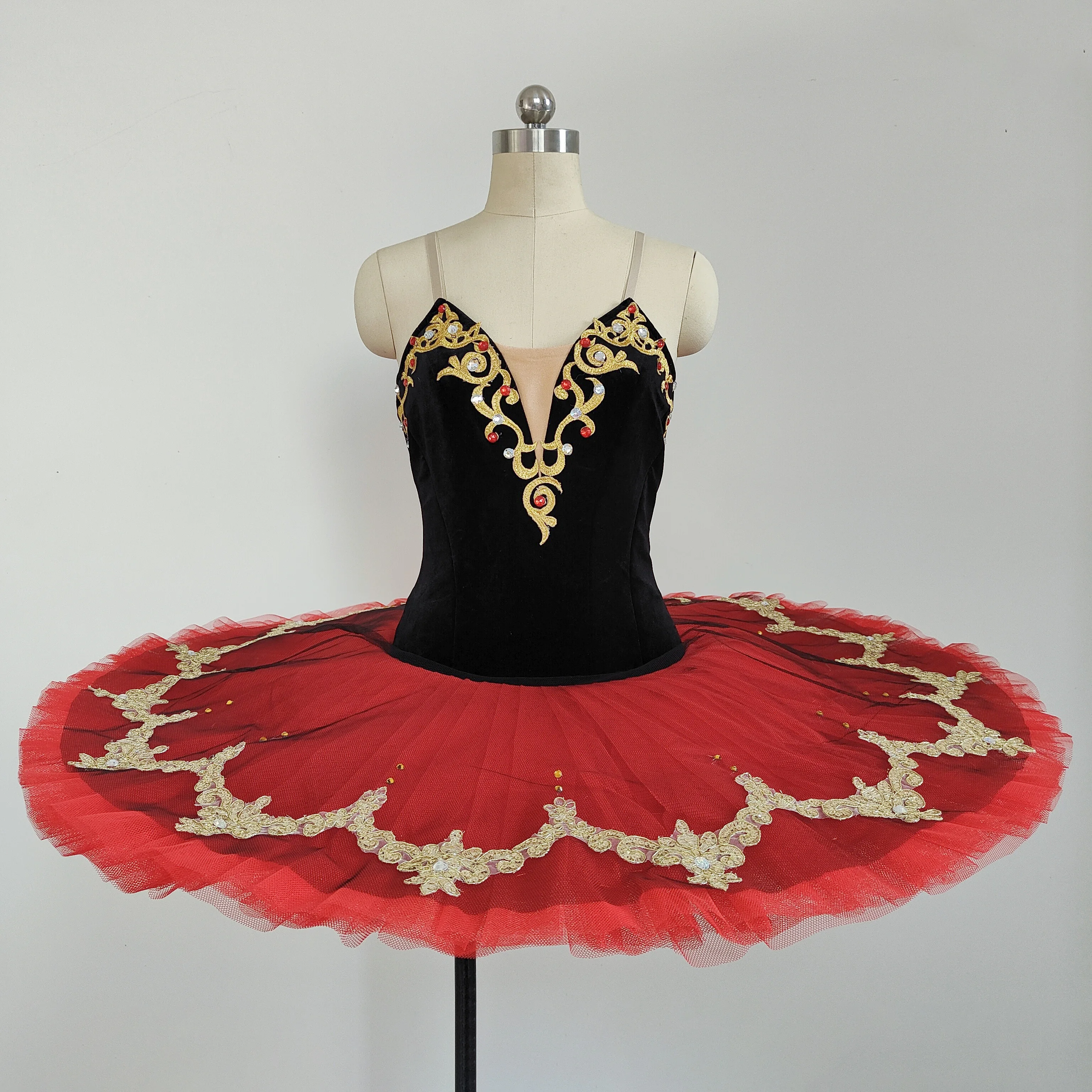 New Ballerina Ballet Tutu Dress Dance Costume Platter Pancake Red Party Dress