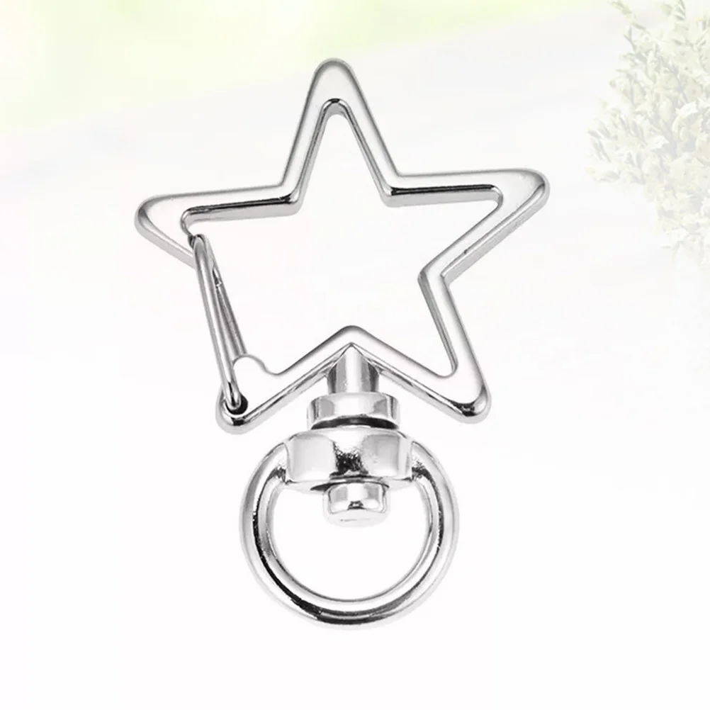 50Pcs High-end Alloy Key Holder Waist Hanging Key Holder Exquisite Star Shaped Keychain Metal Keyring without