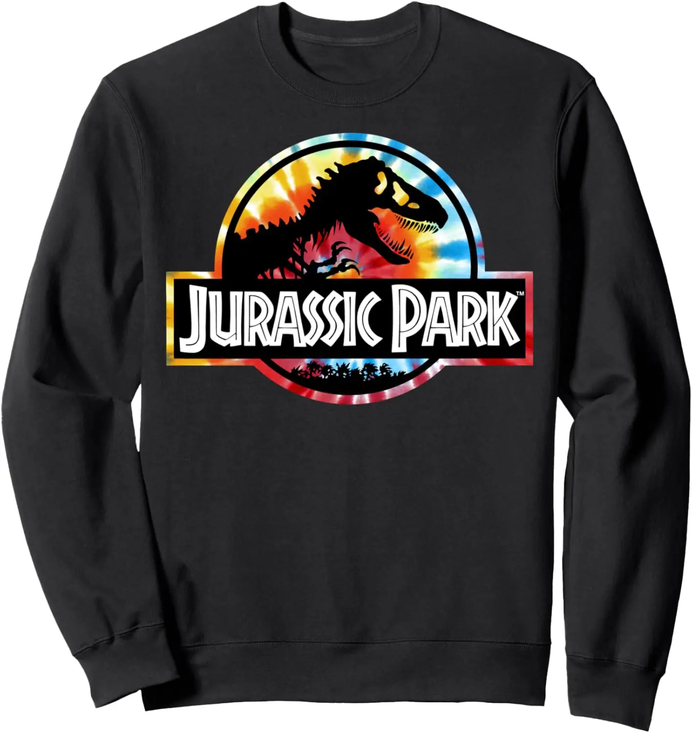 Jurassic Park Tie Dye Circle Logo Sweatshirt Sweatshirt