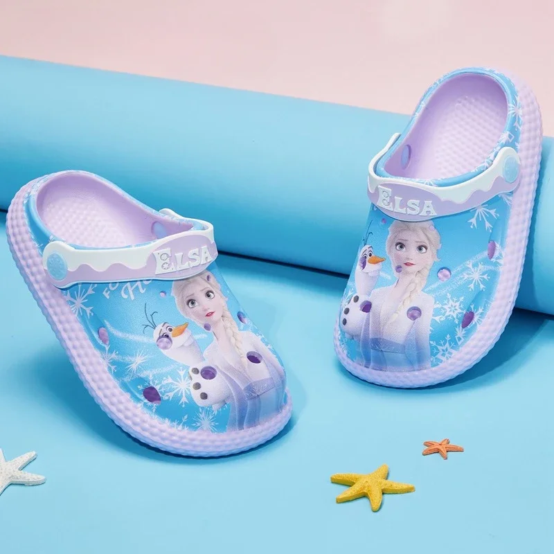 Disney Princess Frozen Elsa Summer Children\'s Slipper Kids Sandals Girls Garden Shoes Waterproof Slippers Hole Shoes