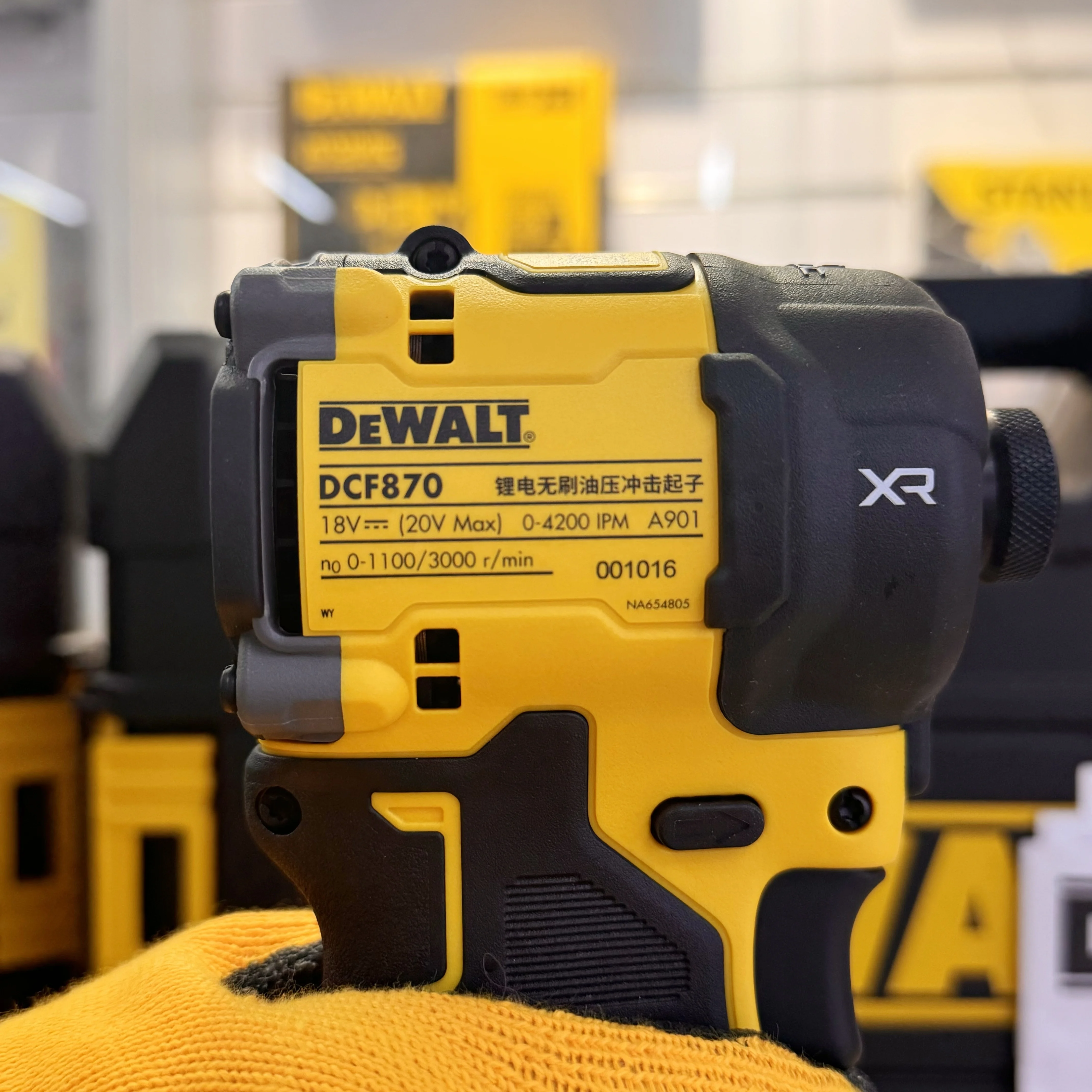 DEWALT bor Driver tanpa kabel 20V MAX XR, DCF870 1/4 inci, obeng Impact hidrolik senyap, kebisingan maksimum 78dB(A), alat listrik tanpa sikat