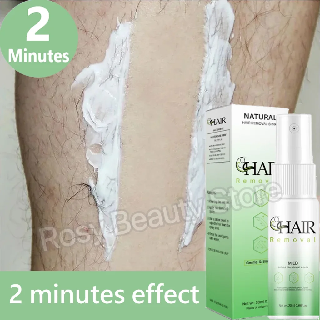 2 Minutes Fast Hair Removal Spray Painless Hair Growth Inhibitor Arm Armpit Leg Permanent Depilatory for Men Women Repair Care