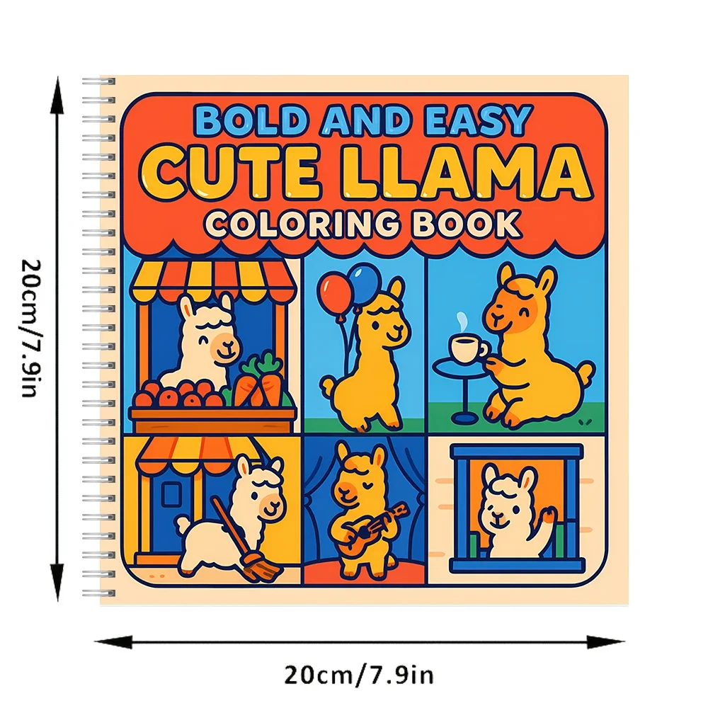 Easy Llama Coloring Book for Adult Colouring Book, Birthday Day Gift, Back to School Supplies, Adults Cute Drawing Book