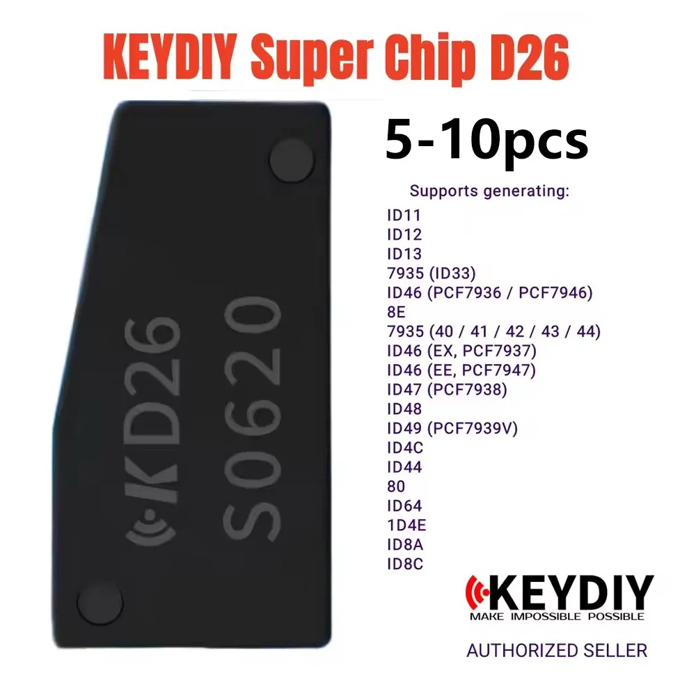 

KEYDIY KD D26 Super Chip Supports generating 8A 8C PCF7935 PCF7936 ID46 ID47 ID48 ID49 ID4D ID80 ID64 ID4E For KD-X2/X4 KD-MAX