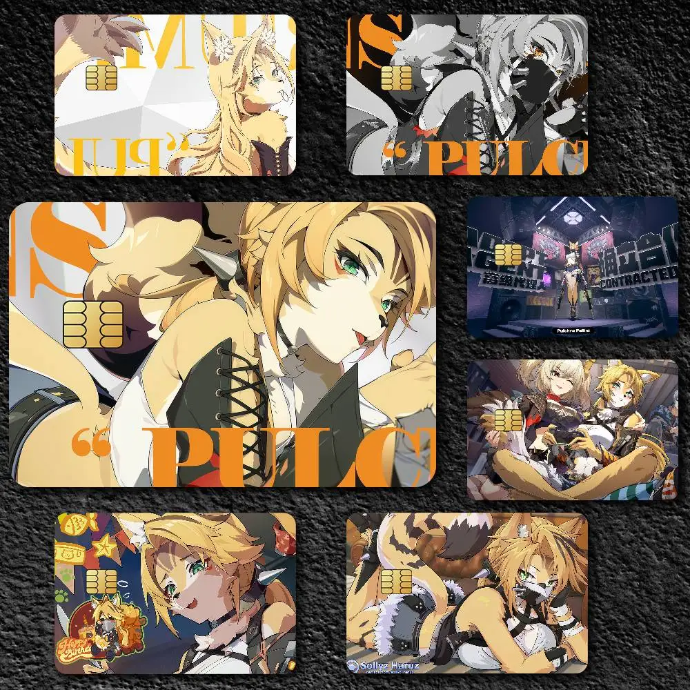 Game Zenless Zone Zero Pulchra Fellini Waterproof Film Skin Card Stickers Cover Credit 4PCS Debit Front Decoration Bank Bus Pass