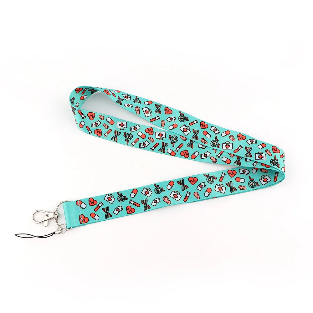 Imagem -05 - Enfermeira Médica Médico Cartoon Neck Strap Lanyards id Crachá Titular do Cartão Chaveiro Mobile Phone Strap Gift Ribbon Webbing Colar