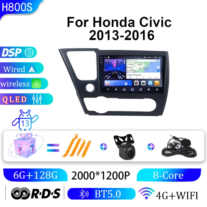 

For Honda Civic 2013 2014 2015 2016 Car Intelligent Systems Android Car Player GPS WIFI Carplay 4G Car Radio Navigation Stereo