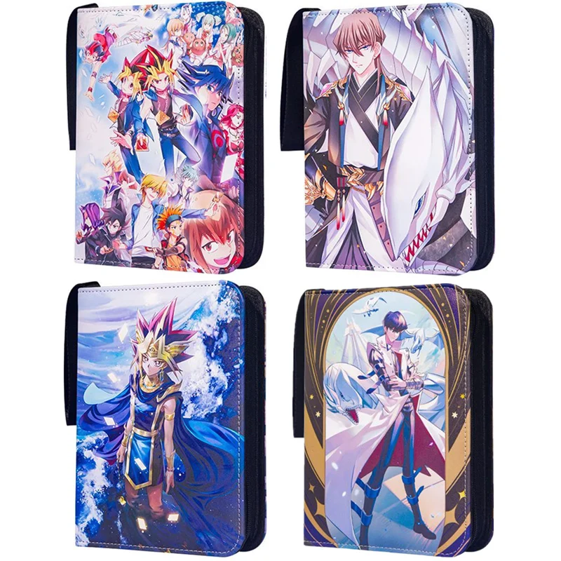 

400pcs/900pcs Yu Gi Oh Card Album Book Folder 4/9 Card Slots Collections Zipper Double Pocket Zipper Card Binder Holder