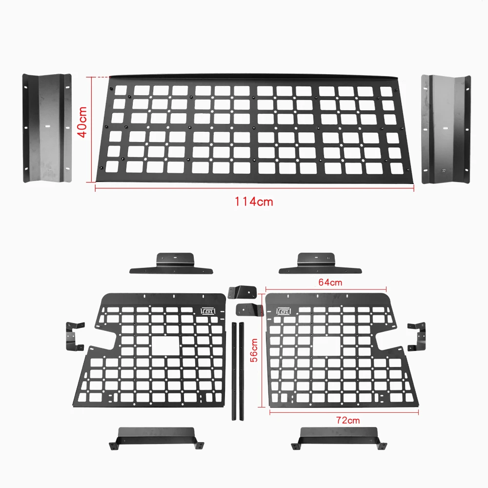 Fit for Toyota Land Cruiser 76 Series LC76 2007-2025 Trunk Side Window Molle Panel Roof Storage Ceiling Racks