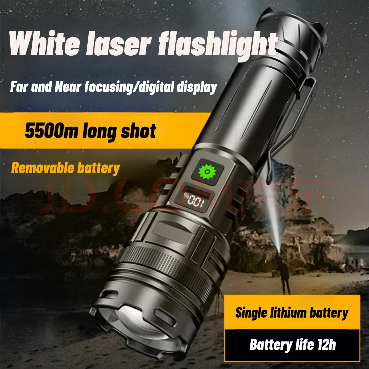 

High Power 500W LED Flashlight Type-C USB Rechargeable Tactical Torch 2500M Long Range Ultra Powerful Flashlight Camping Lantern