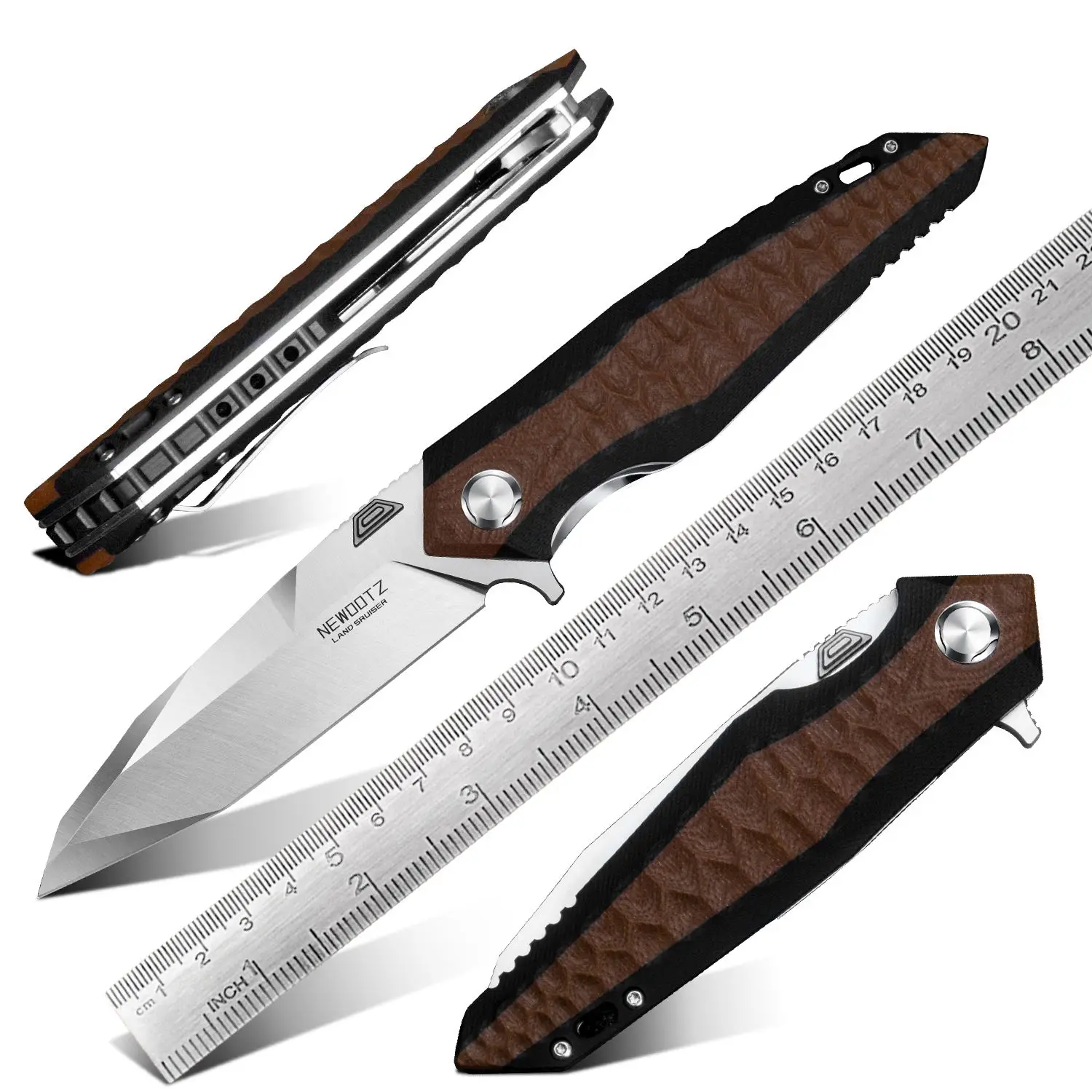 Spirit Deed Knife, D2 Steel Satin Tanto Blade, G10 Handle with Pocket Clip, EDC Outdoor Camping Gear, Multi-Purpose Cutting Tool