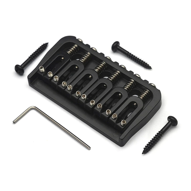 

6-String Guitar Fixed Bridge 72.8 Fixed Bridge Body Fittings Alloy Drawing Plate String Bridge Black