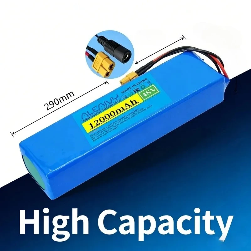 

Upgraded 13S2P 48V 12000mAh Battery Pack – 54.6V Charger Equipped Reliable Power for 700W Scooter Replacement Durable