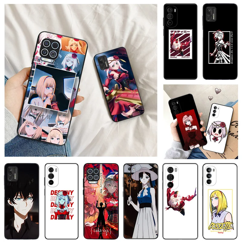 Ultra Thin Black Phone Case for Motorola G9 Edge 20 30 40 G50 G51 G60 G71 G22 G32 G52 G72 G53 G73 Anime Takt op. Destiny Cover