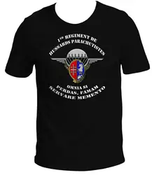 1er Régiment de Hussards Parachutistes French Airborne Troops T-Shirt 100% Cotton O-Neck Summer Short Sleeve Casual Mens T-shirt