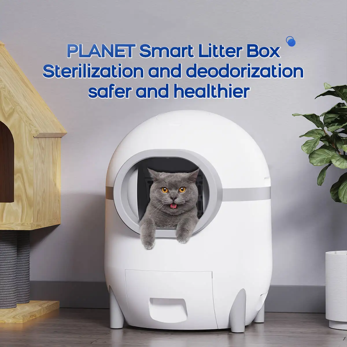 Petwant Factory Price Electric Kitty Smart Cat Toilet WIFI TUYA APP Remote UV Sterilization Alarm Automatic Cat Boxes