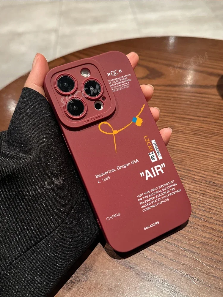 حار أحذية رياضية أحذية رياضية AlR جراب هاتف آيفون 15 14 11 برو ماكس 12 13 Mini XS XR X 7 8 Plus الأبيض التسمية الغطاء الخلفي