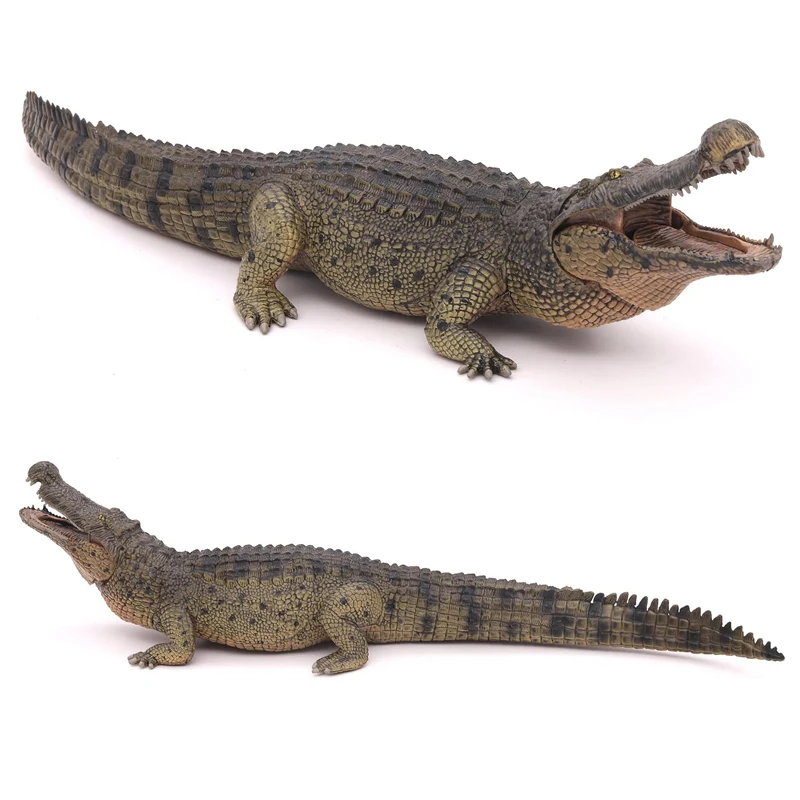 14.9 IN Crocodile Toy Figure,Wild Life Crocodile Figurine with Movable Jaw,for Education and Fun Play, for Boys and Girls