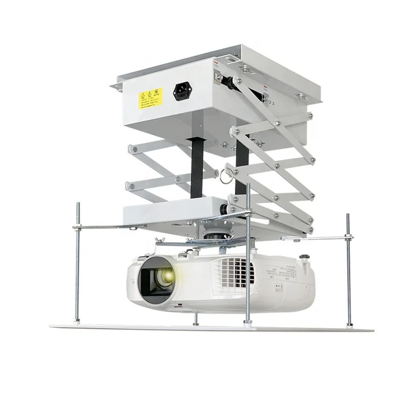 Remote Control Motorized Electronic Projector Lift Ceiling Mount Adjustable Height Beamer Elevator Bracket 30KGS 40-200CM